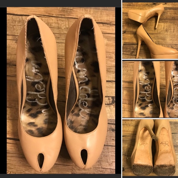 Sam Edelman Shoes - “ Sam Edelman” 8 1/2 Nude leather platform Heel
